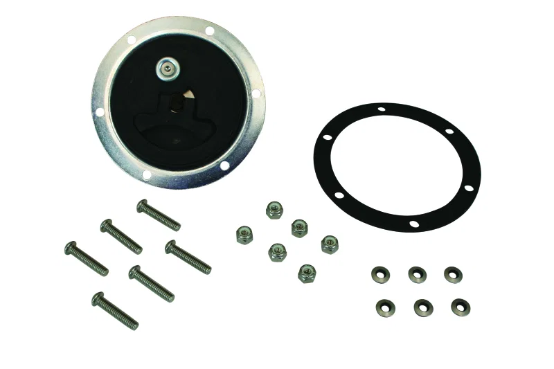 Moroso 97092, Supercharger Fuel Cell Cap w/Ring/Gasket/Hardware - Black