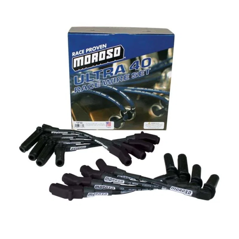 Moroso 73732, GM LS Unsleeved Ultra 40 Wire Set - Black (For 68476)