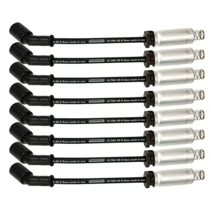 Moroso 73744, GM LS/LT 8.5mm Ultra 40 9.75in Long Wire Set w/Alum Heatshield - Black