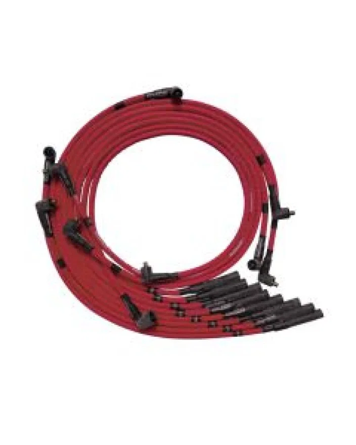 Moroso 52561, Chrysler Mopar 361/383/400/440 Str Plug Boots Non-HEI Sleeved Ultra Spark Plug Wire Set - Red
