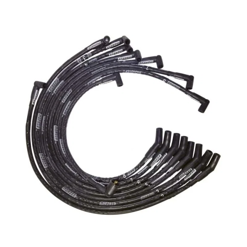 Moroso 51574, BB Ford 351C/390/429/460 Sleeved HEI 135 Ends Ultra Spark Plug Wire Set - Black