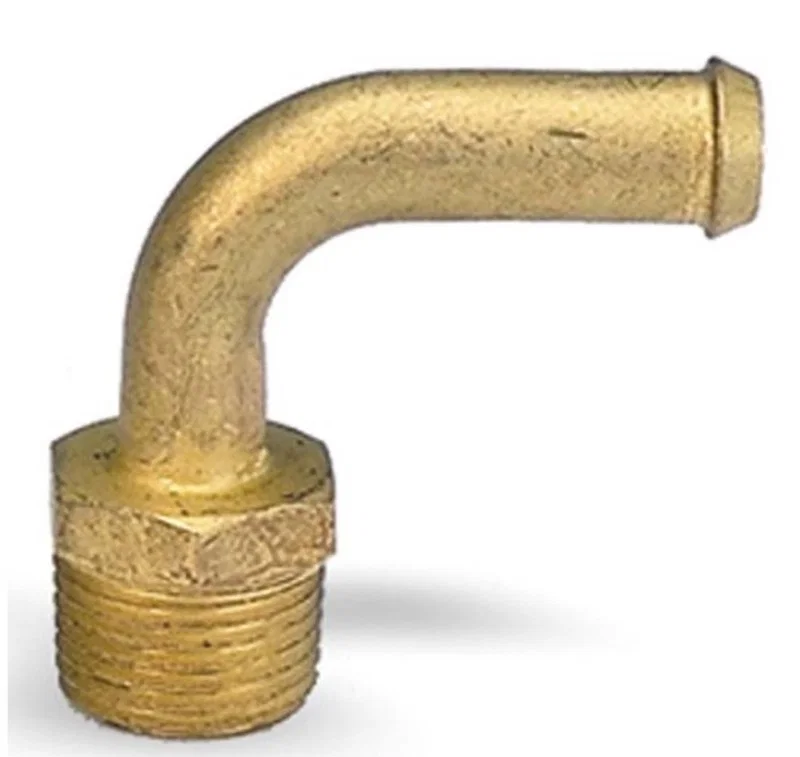 Moroso 65140, Streamline Fuel Line Fitting - 3/8in NPT to 3/8in Hose - 90 Degree - Single