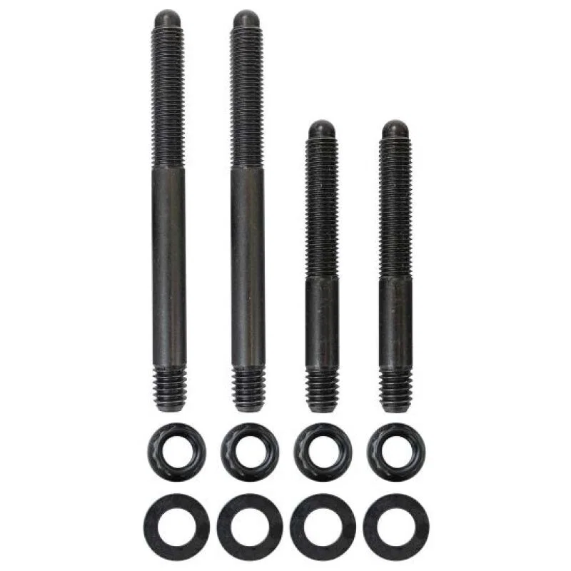 Moroso 37968, 2PC 5/16in-24 x 2.5in & 2 PC 5/16in-24 X 3.5in Long 12-Point Nuts Carb Stud Kit w/Bracket