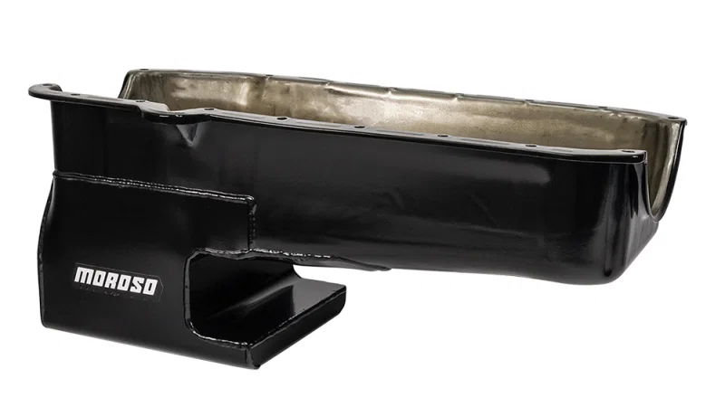 Moroso 20213, 80-85 SBC w/Passengers Side Dip Stick Dart SHP Chevy II Oil Pan - Black