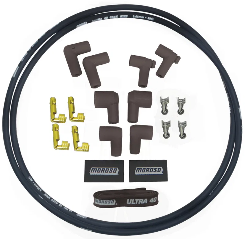 Moroso 73241, Ignition Coil Wire Kit - Ultra 40 - Sleeved - 4ft - Black