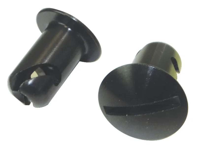 Moroso 71355, Quick Fastener - Oval Head - 7/16in x .500in - Aluminum - Black - 10 Pack