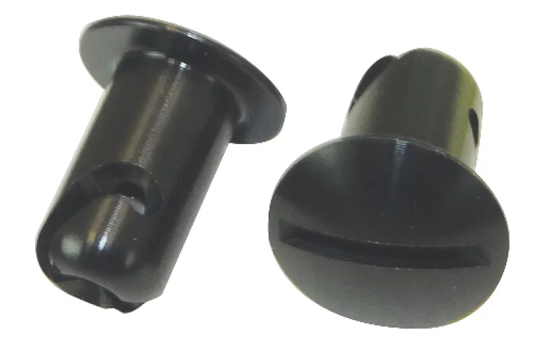 Moroso 71364, Quick Fastener - Oval Head - 7/16in x .550in - Aluminum - Black - 10 Pack
