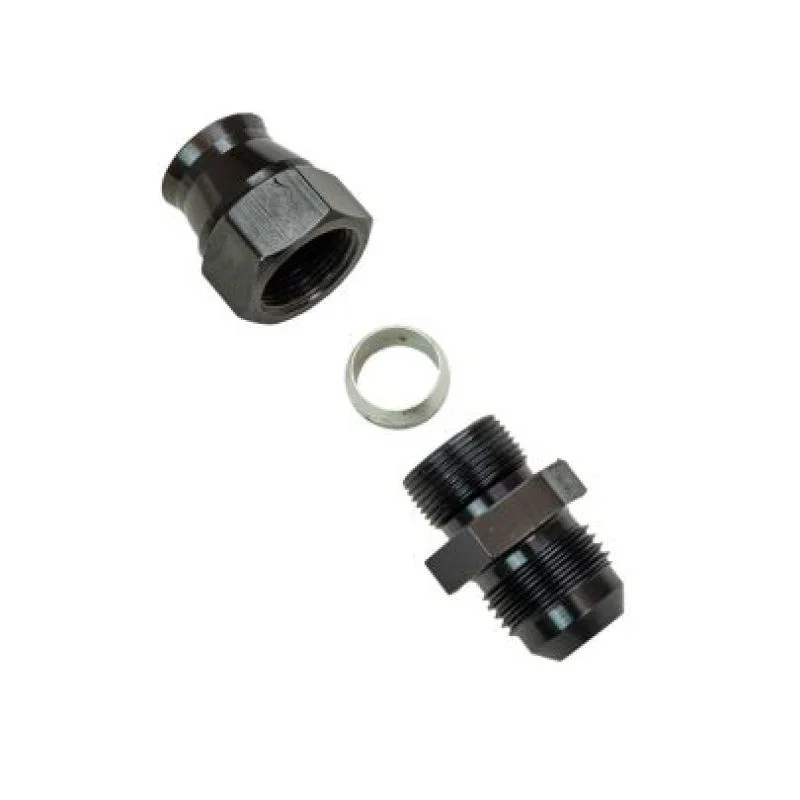 Moroso 65351, Aluminum Fitting Adapter 8AN Male to 1/2in Tube Compression - Black