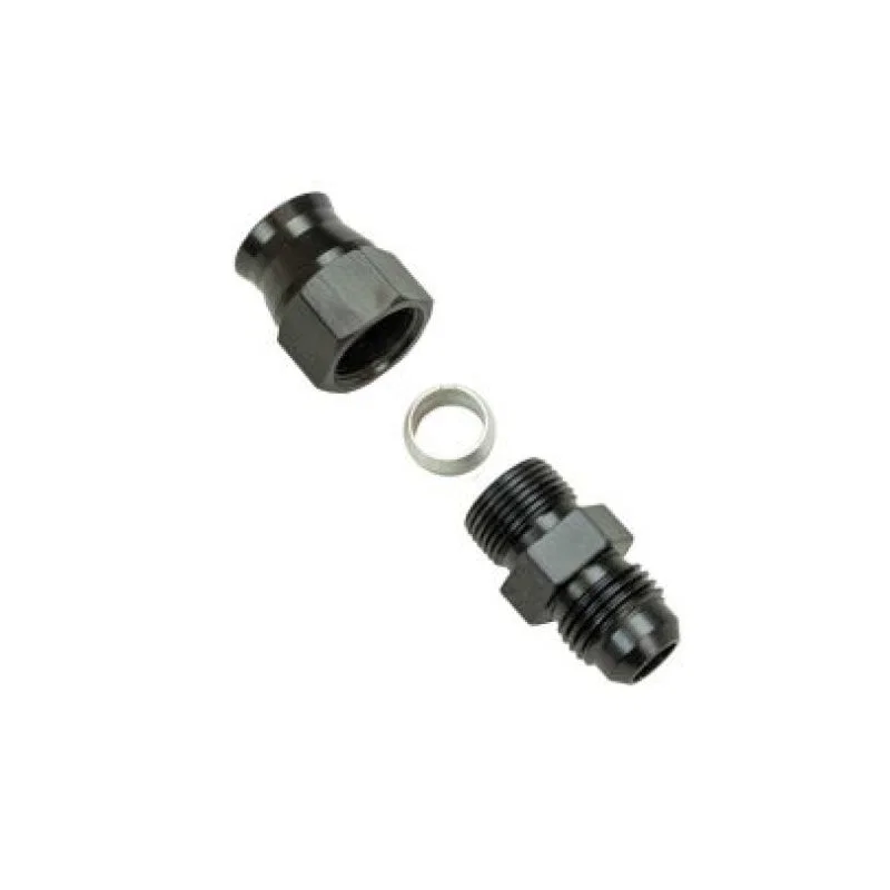 Moroso 65350, Aluminum Fitting Adapter 6AN Male to 3/8in Tube Compression - Black