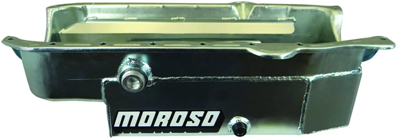 Moroso 21327, 86-Up Chevrolet Small Block (w/1in Inspection Bung) Wet Sump 8qt 6.5in Steel Oil Pan