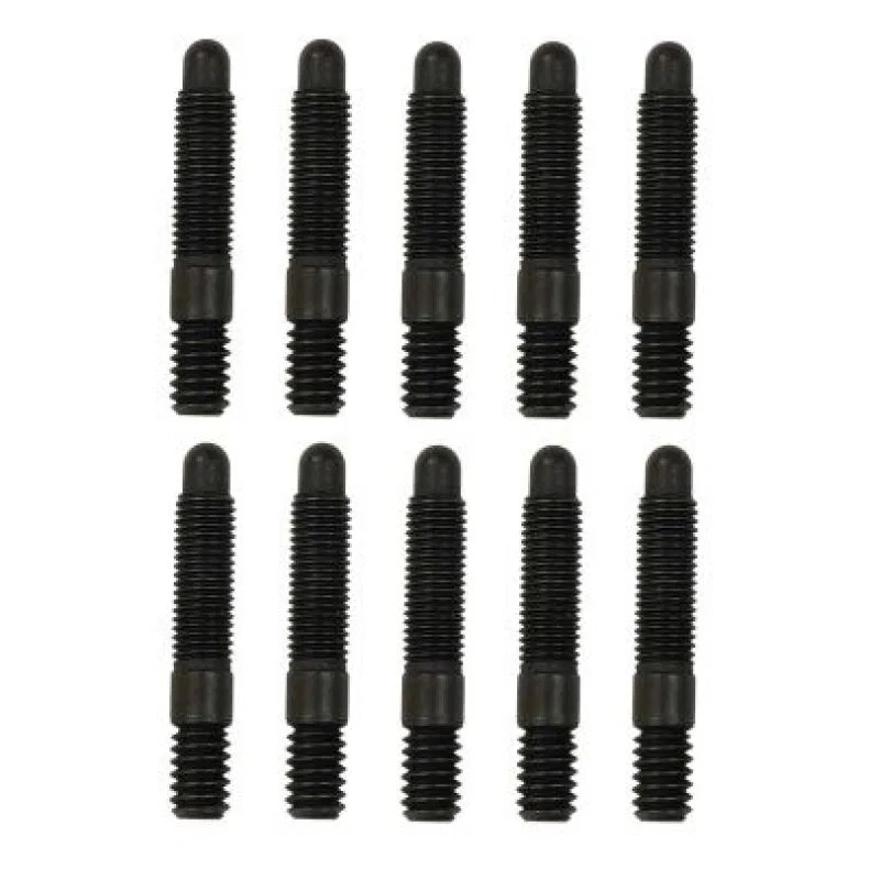 Moroso 38830, Bullet Nose Black OX Studs - 1/4-20 X 1/4-28 X 1.5 Long (10 Pack)