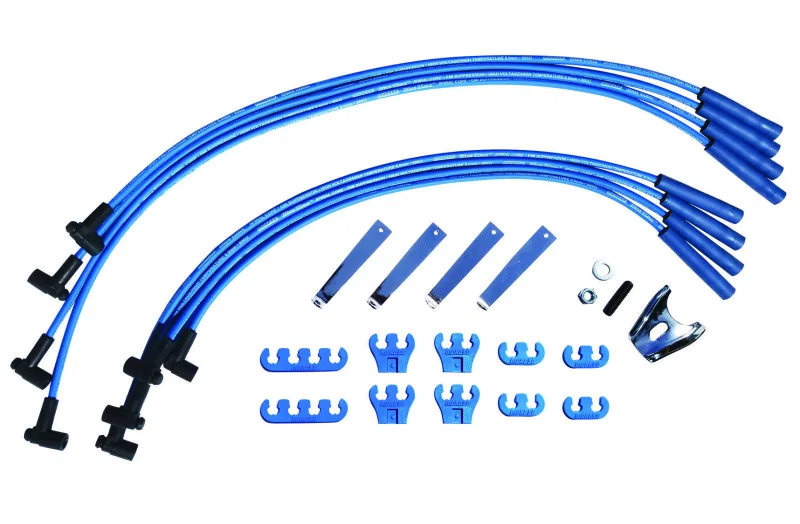 Moroso 72754, Chevrolet Big Block Ignition Wire Dress-Up Kit - HEI - Blue Max - Spiral Core