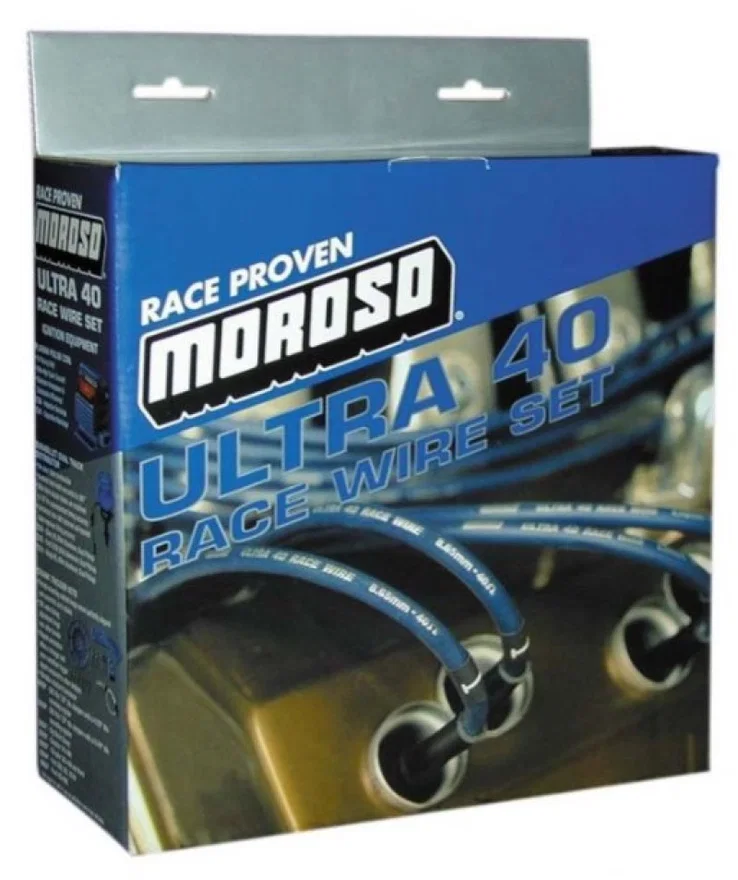 Moroso 73712, Chevrolet Big Block Ignition Wire Set - Ultra 40 - Unsleeved - HEI - Under Header - Black