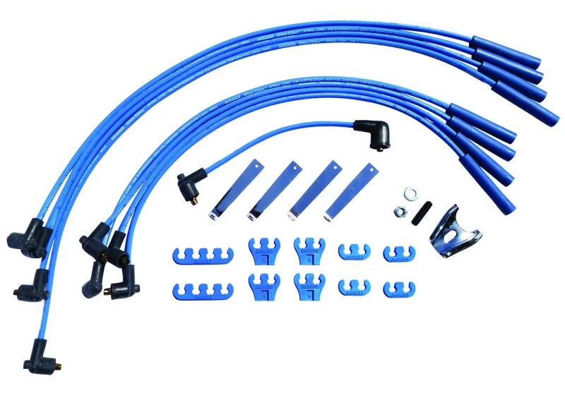 Moroso 72753, Chevrolet Big Block Ignition Wire Dress-Up Kit - Pre-HEI - Blue Max - Spiral Core