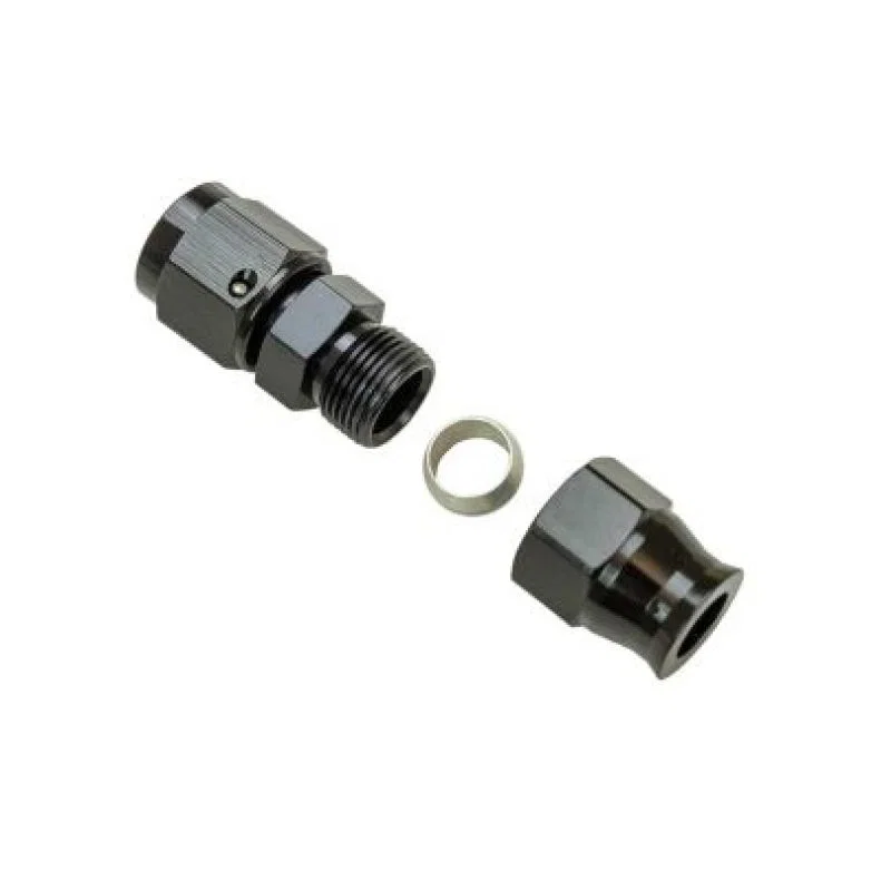 Moroso 65353, Aluminum Fitting Adapter 6AN Female to 3/8in Tube Compression - Black
