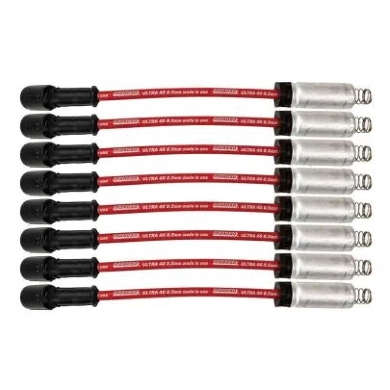 Moroso 73742, GM LS/LT 8.5mm Ultra 40 11in Long Wire Set w/Alum Heatshield - Red