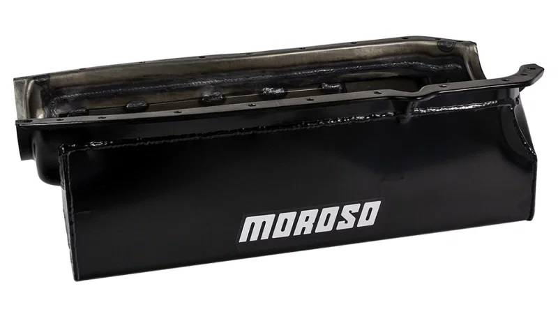 Moroso 21631, 65-Up Oldsmobile V-8 (330-455) Marine Stroker Box Sump Flat Bottom 10qt 7.25in Steel Oil Pan