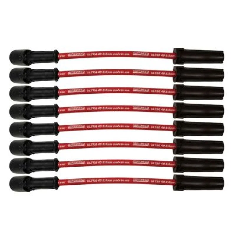 Moroso 73743, GM LS/LT 8.5mm Ultra 40 11in Long Wire Set w/o Alum Heatshield - Red