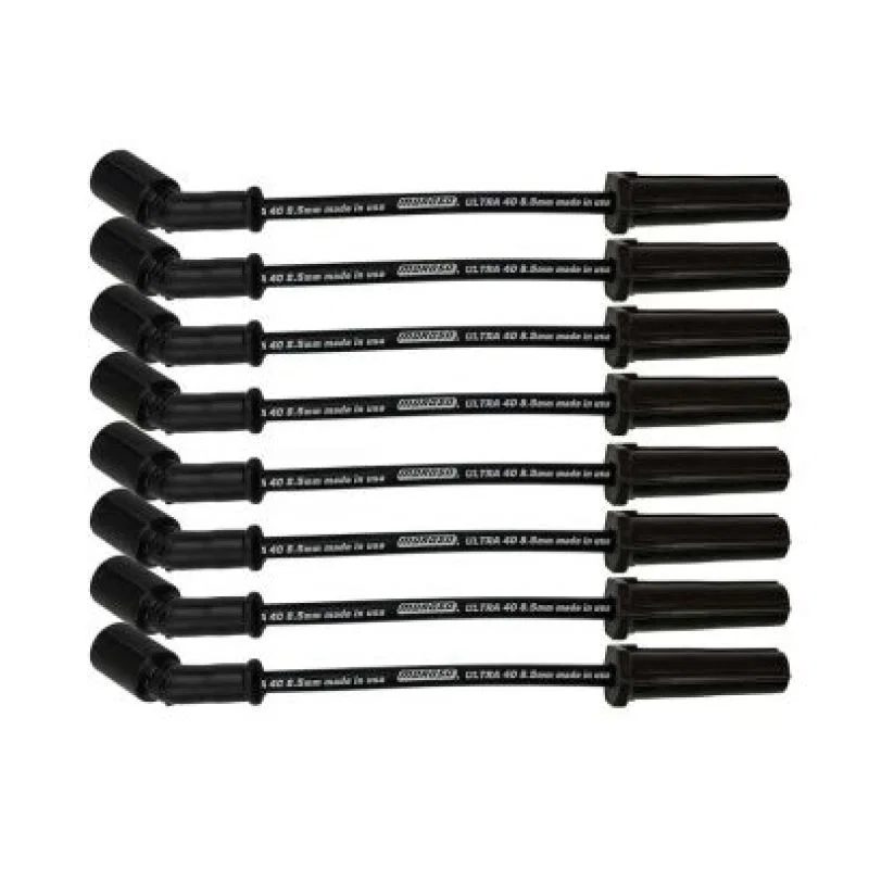 Moroso 73745, GM LS/LT 8.5mm Ultra 40 9.75 in Long Wire Set w/o Alum Heatshield - Black
