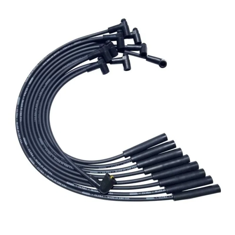 Moroso 51055, SB Chrysler Mopar 273/318/340/360 Str Plug HEI Ultra Spark Plug Wire Set - Black