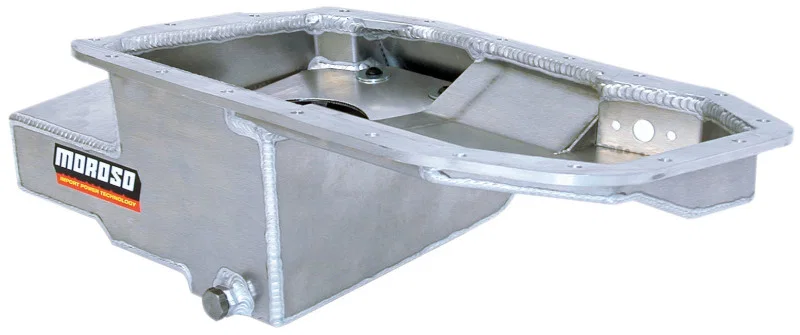 Moroso 20960, Mitsubishi 2.0L DOHC Turbo 4G63 Kicked Out Road Race Baffled 6.25qt 6.5in Aluminum Oil Pan