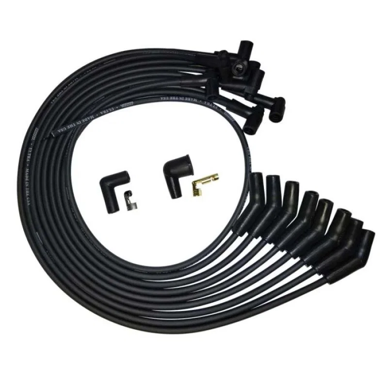 Moroso 51072, SB Ford 351W 135 Plug HEI Unsleeved Ultra Spark Plug Wire Set - Black