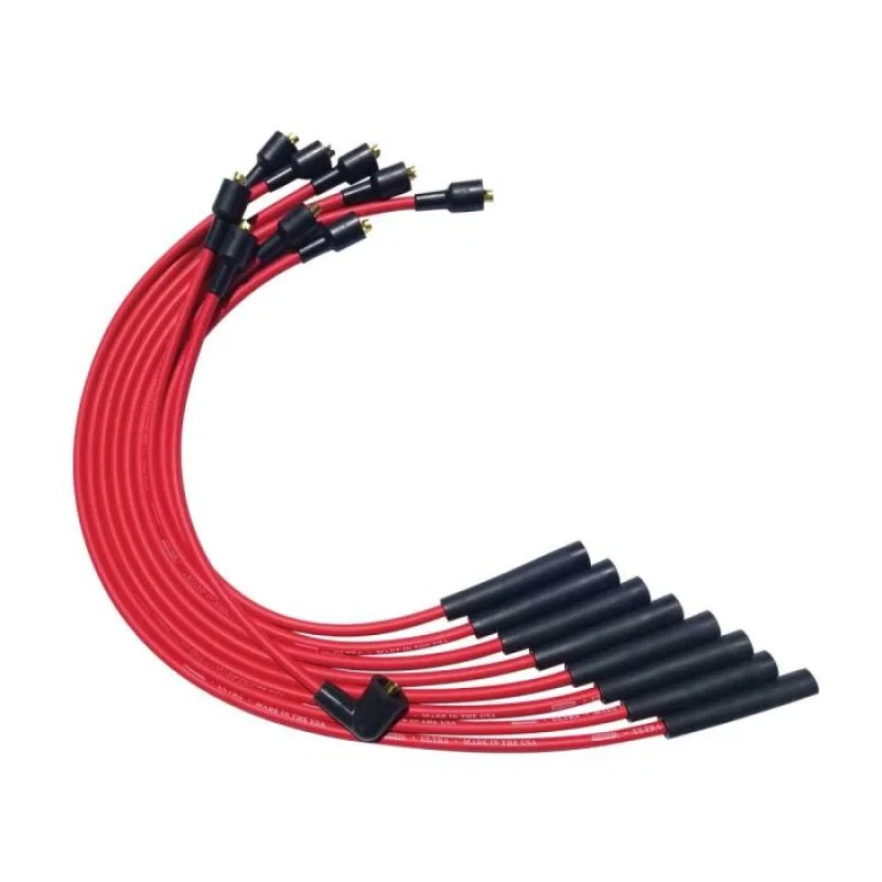 Moroso 52055, SB Chrysler Mopar 273/318/340/360 Str Plug HEI Ultra Spark Plug Wire Set - Red
