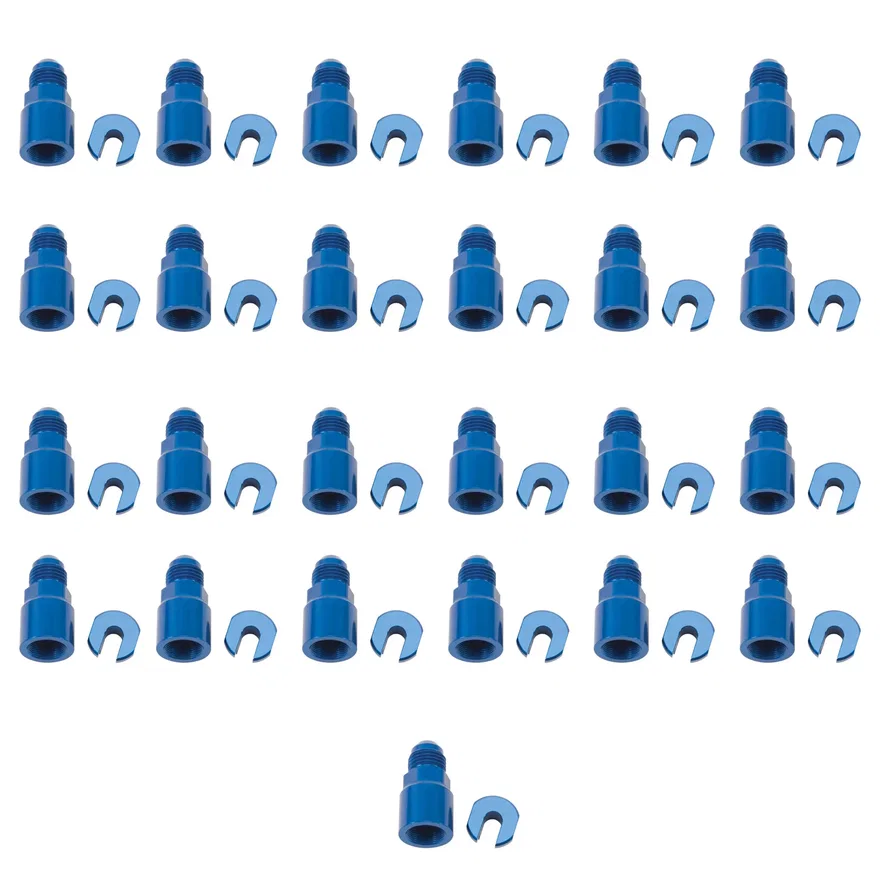 Russell 644128, 6AN Male x 3/8" SAE Quick-Disconnect Female Threaded Cap Fitting, Blue - 25 Pack