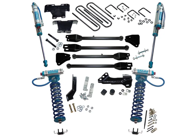 Superlift K166KG, 17-19 Ford F-250 SD 4WD 4in Lift Kit w/4-Link King Front Coilovers/Rear Reservoir Shocks