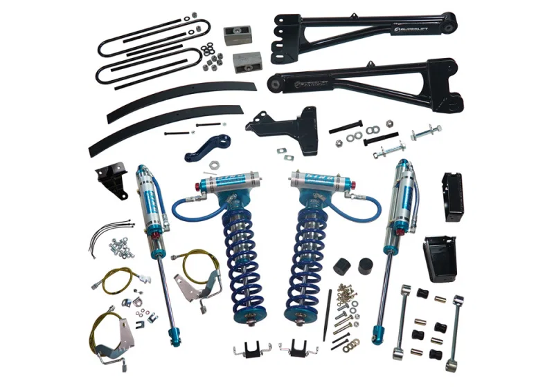 Superlift K983KG, 08-10 Ford F-250/F-350 SD 4WD 6in Lift Kit w/Repl Radius Arms & King Coilovers Rear Shocks