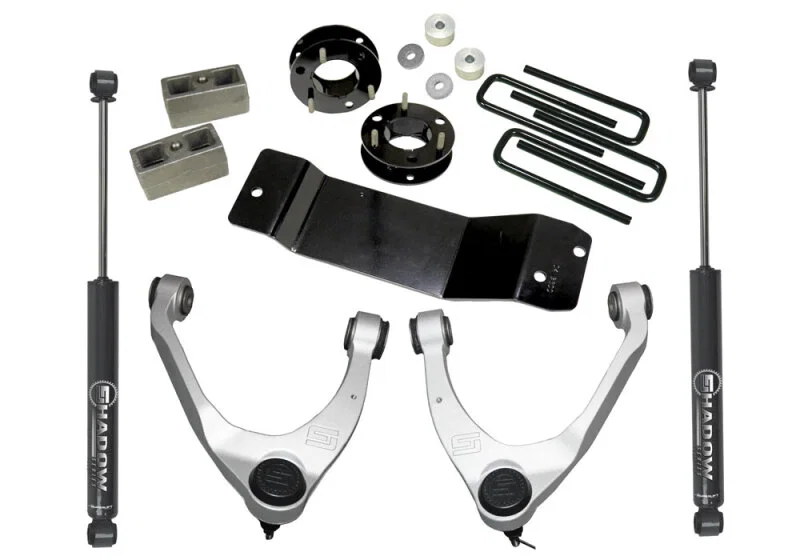 Superlift 3600, 14-18 Chevy Silv 1500 4WD 3.5in Lift Kit w/ Alum/Stamped Steel Control Arms & Rear Shocks
