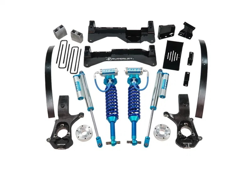 Superlift K908KG, 14-18 Chevy Silv 4WD 8in Lift Kit w/ Alum/Stamped Steel Cntrl Arms & King Coils & Shocks