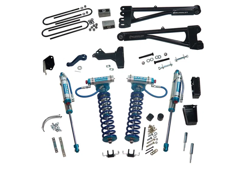 Superlift K977KG, 05-07 Ford F-250/F-350 SD 4WD 6in Lift Kit w/Repl Radius Arms & King Coilovers Rear Shocks