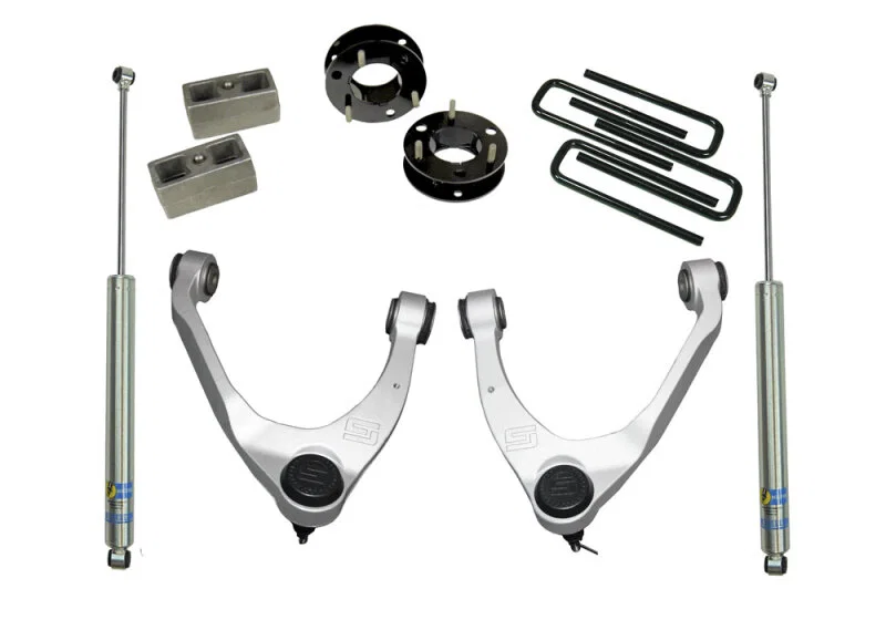 Superlift 3800B, 14-18 Chevy Silv 1500 2WD 3.5in Lift Kit w/ Alum/Steel Control Arms & Bilstein Rear Shocks