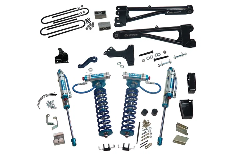 Superlift K989KG, 11-16 Ford F-250/F-350 SD 4WD 6in Lift Kit w/Repl Radius Arms & King Coilovers Rear Shocks