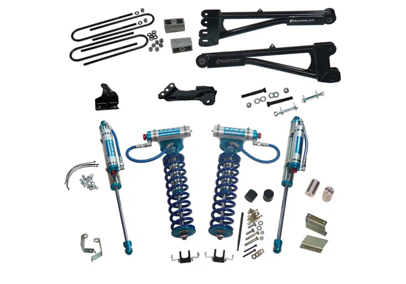 Superlift K987KG, 11-16 Ford F-250/F-350 SD 4WD 4in Lift Kit w/Repl Radius Arms & King Coilovers Rear Shocks