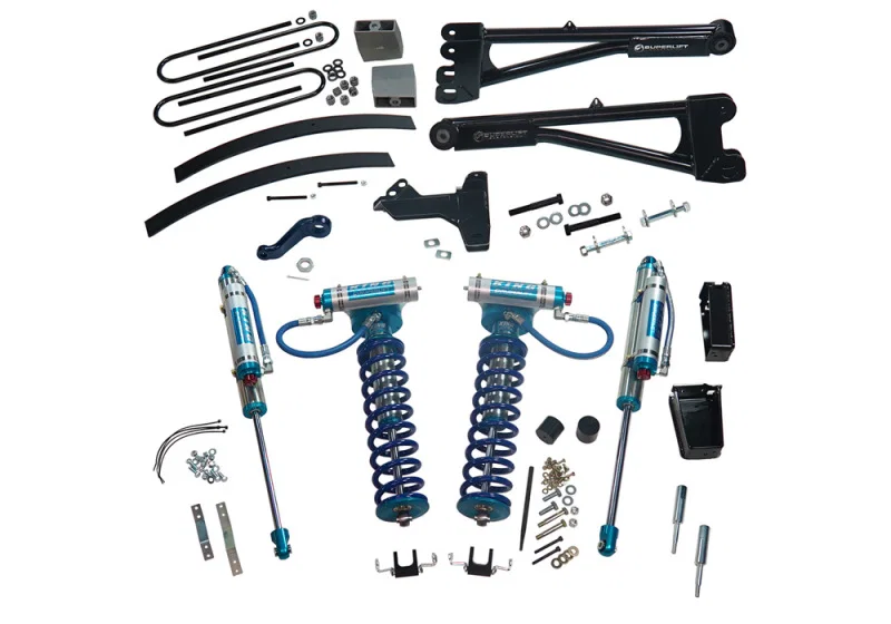 Superlift K979KG, 05-07 Ford F-250/F-350 SD 4WD 8in Lift Kit w/Repl Radius Arms & King Coilovers Rear Shocks
