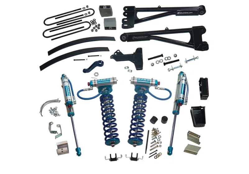 Superlift K991KG, 11-16 Ford F-250/F-350 SD 4WD 8in Lift Kit w/Repl Radius Arms & King Coilovers Rear Shocks