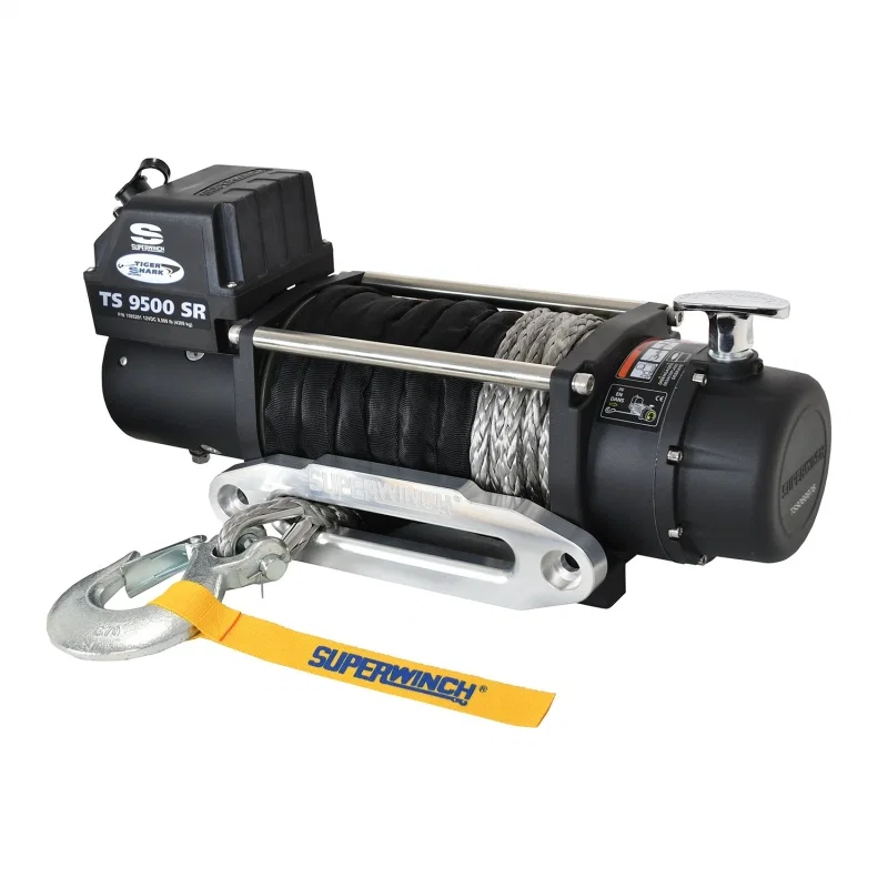 Superwinch 1595201, 9500 LBS 12V DC 3/8in x 80ft Synthetic Rope Tiger Shark 9500 Winch