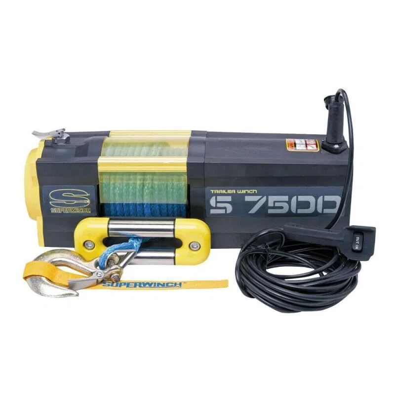 Superwinch 1475201, 7500 LBS 12V DC 5/16in x 54ft Synthetic Rope S7500 Winch
