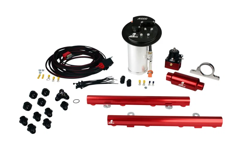 Aeromotive 17324, 10-13 Ford Mustang GT Fuel System - A1000 Pump/Deluxe Wiring Kit/5.0L 4V Rails