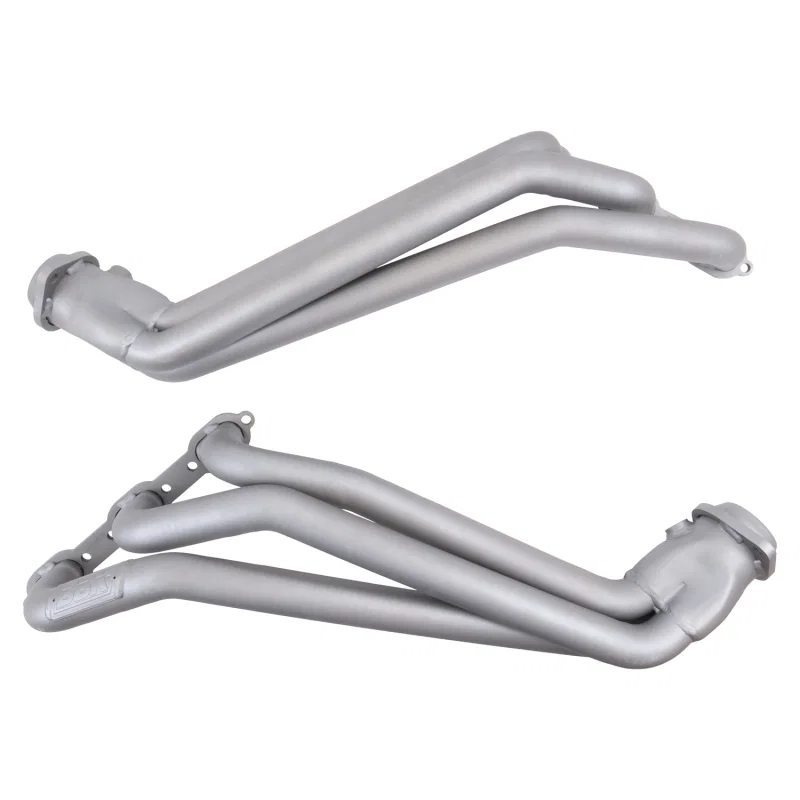 BBK 4055, 05-10 Dodge Challenger V6 Long Tube Exhaust Headers And Y Pipe And Converters - 1-5/8 Chrome