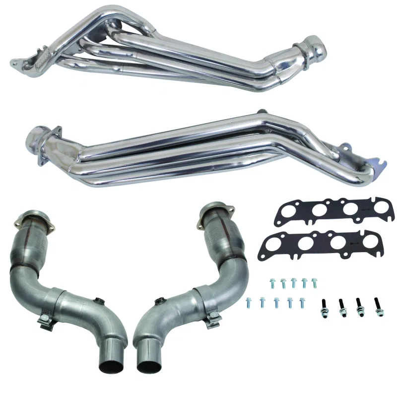 BBK 16336, 15-23 Ford Mustang GT 1-3/4 Long Tube Headers w/High Flow Catted Mid Pipe (Silver Ceramic)
