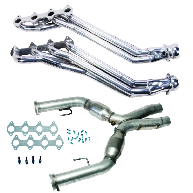 BBK 16413, 05-10 Ford Mustang GT 1 5/8 Long Tube Headers w/High Flow Catted X-Pipe (Silver Ceramic)