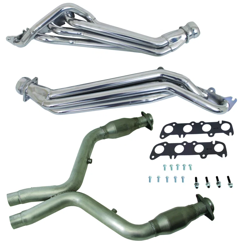 BBK 16333, 11-14 Ford Mustang GT 1-3/4 Long Tube Headers w/High Flow Catted Mid Pipe (Silver Ceramic)