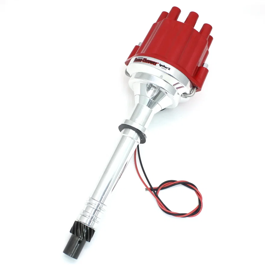 Pertronix D209801, Dist Billet Marine Chevy Rev Rotation Eng, red cap
