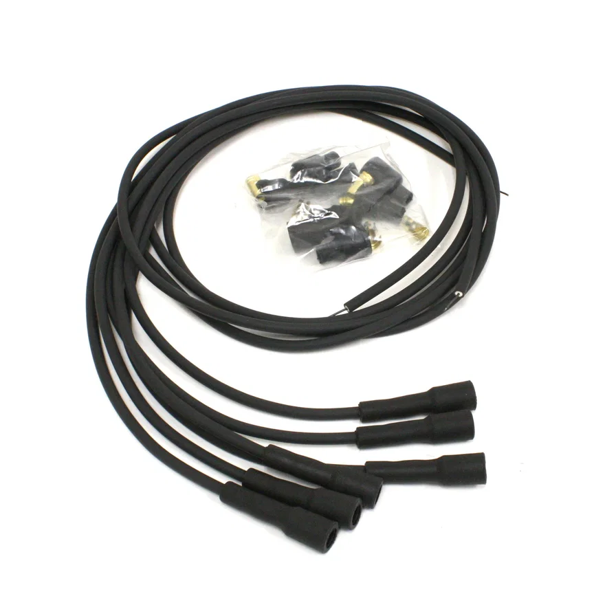 Pertronix 706180, Flame-Thrower Spark Plug Wires 6 cyl British Universal 180 Degree Black