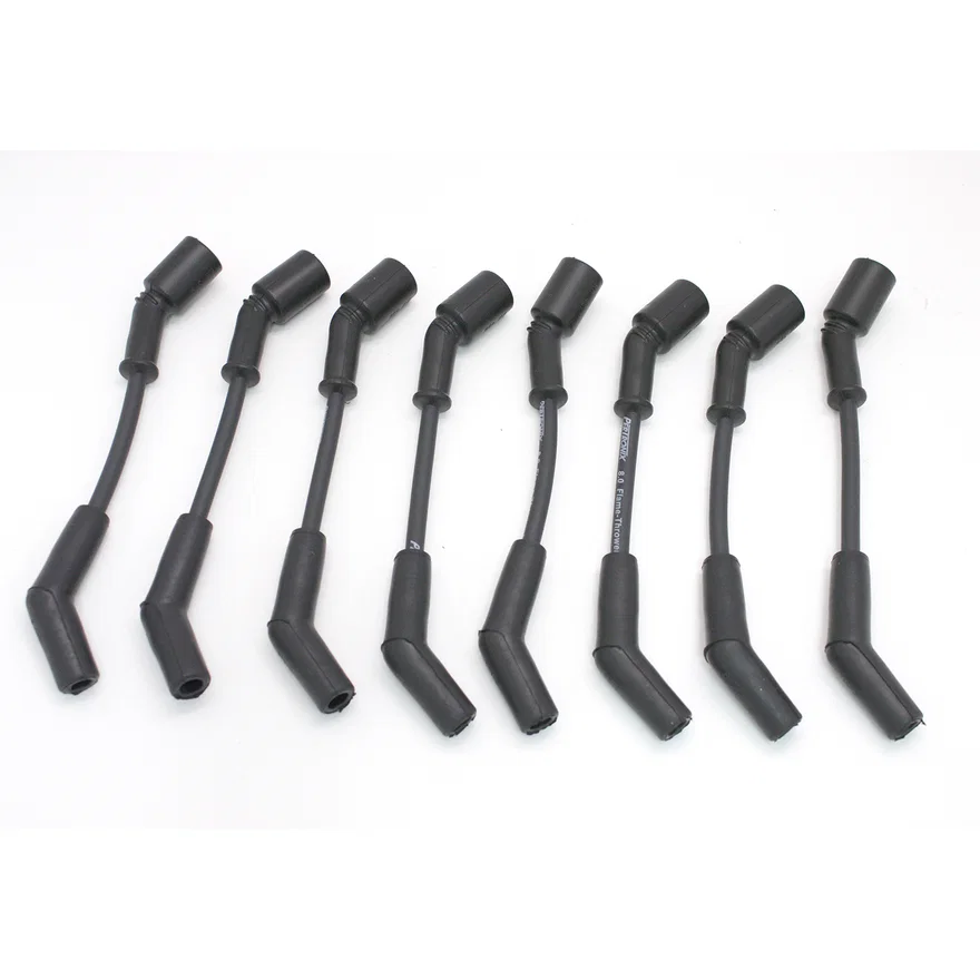 Pertronix 808224, Flame-Thrower Spark Plug Wires 8 cyl 8mm 45 Degree Boots Black