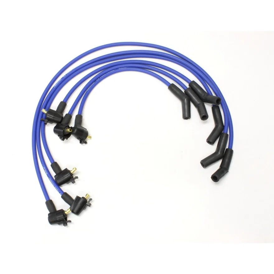 Pertronix 806324, Flame-Thrower Spark Plug Wires 6 cyl 8mm 90-96 4.0L Ranger/Explorer Blue for Ford