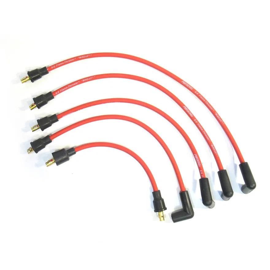Pertronix 804412, Flame-Thrower Spark Plug Wires 4 cyl 8mm Austin/MG Red